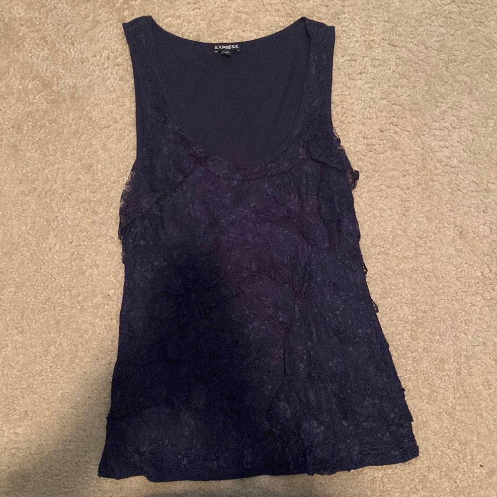 Like new navy lace tank top